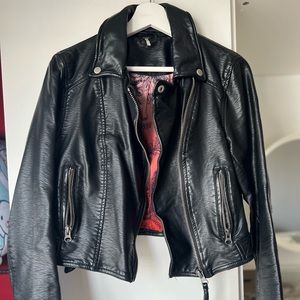 Moto vegan leather jacket